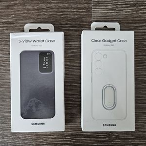 Samsung Galaxy s23 S-View Wallet Case (black) and Clear Gadget Case